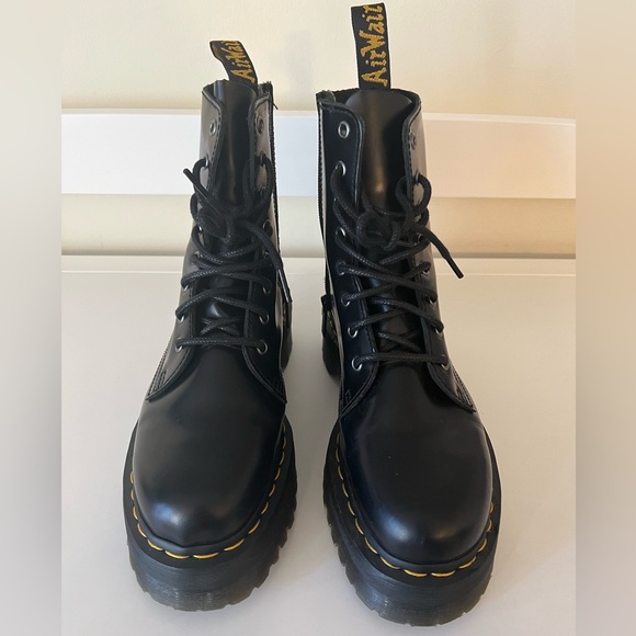 Dr. Martens “Jadon” Smooth Leather Platform Boots - Black - Picture 1 of 9